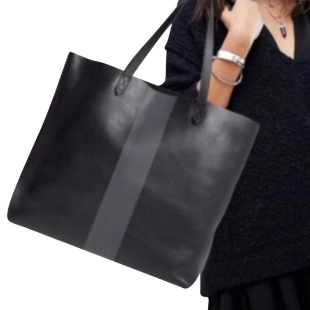 Madewell black and grey tote
